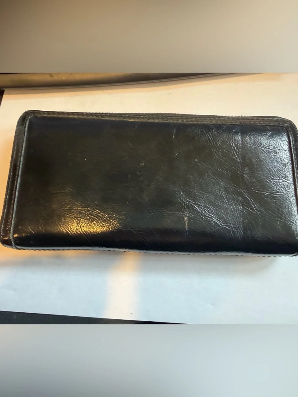 Coach Signature Patchwork Leather Zip Around Wallet Black Gold Gray Wallet - Picture 2 of 9
